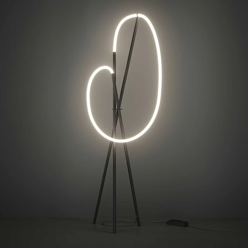 Crochet - Lampadaire LED flexible en aluminium, style contemporain