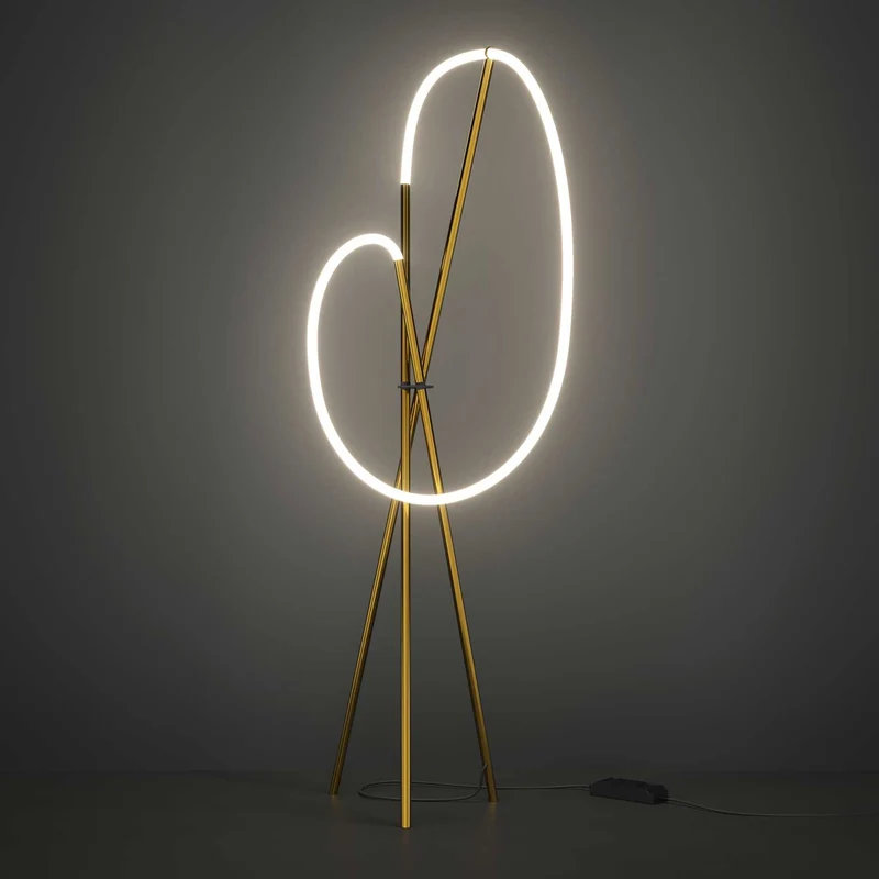 Crochet - Lampadaire LED flexible en aluminium, style contemporain