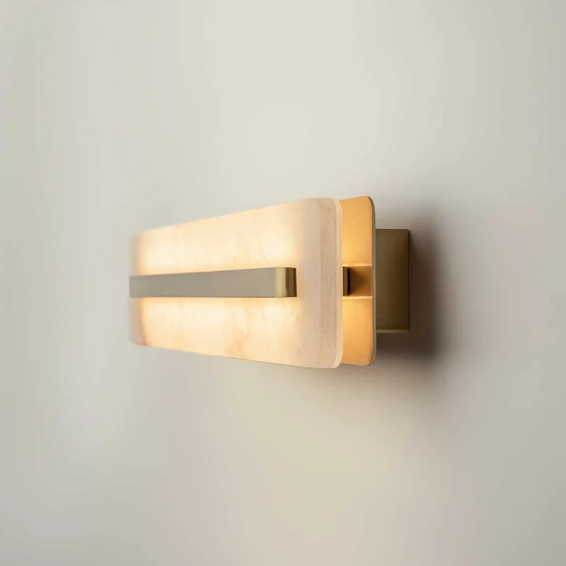 Albatre - Applique LED design en marbre et laiton