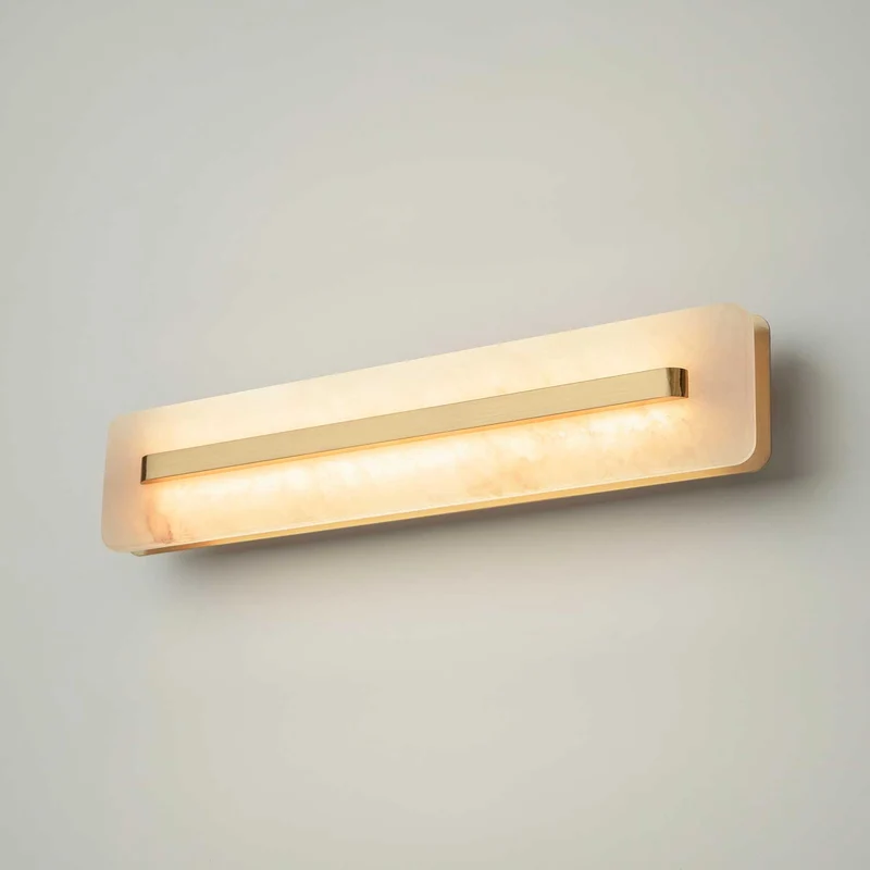 Albatre - Applique LED design en marbre et laiton