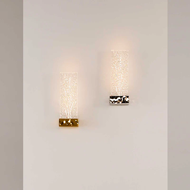 Ornate - Applique murale LED à verre décoratif en métal et verre, style contemporain