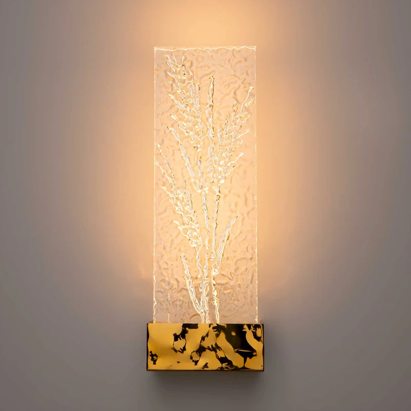 Ornate - Applique murale LED à verre décoratif en métal et verre, style contemporain