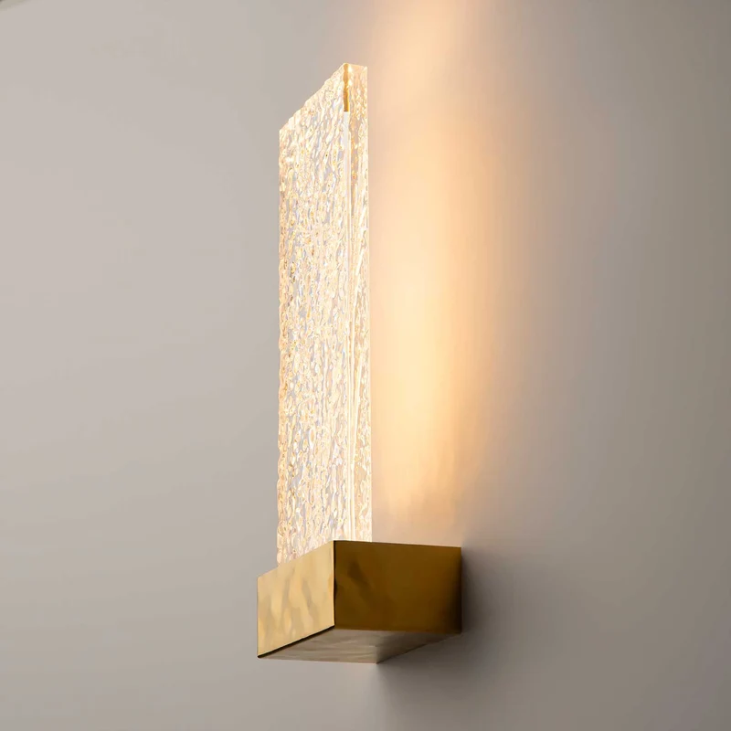 Ornate - Applique murale LED à verre décoratif en métal et verre, style contemporain