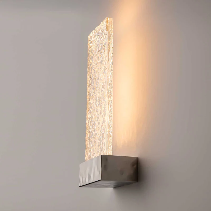 Ornate - Applique murale LED à verre décoratif en métal et verre, style contemporain