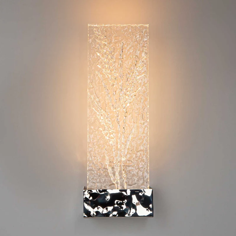 Ornate - Applique murale LED à verre décoratif en métal et verre, style contemporain