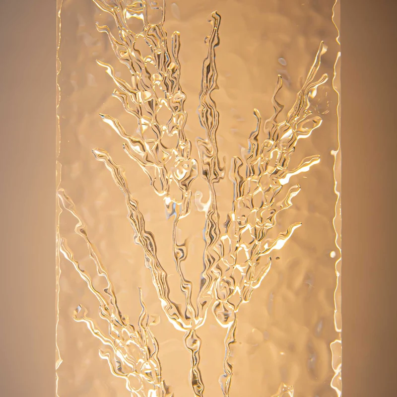 Ornate - Applique murale LED à verre décoratif en métal et verre, style contemporain