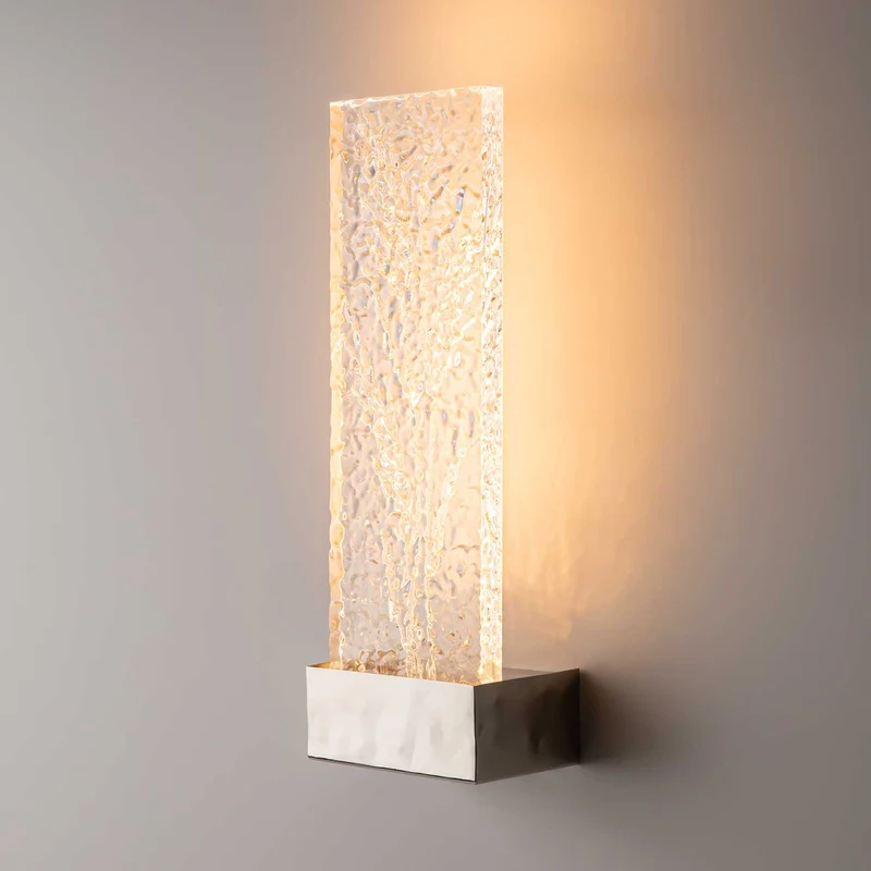 Ornate - Applique murale LED à verre décoratif en métal et verre, style contemporain