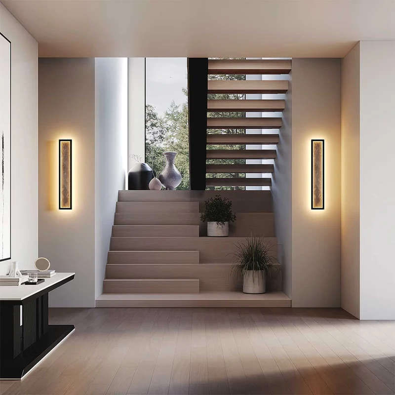 Orign - Applique murale LED texturée en métal effet pierre, style zen