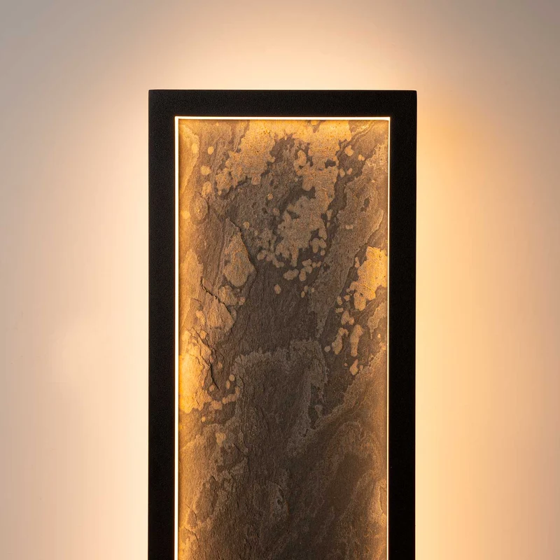 Orign - Applique murale LED texturée en métal effet pierre, style zen