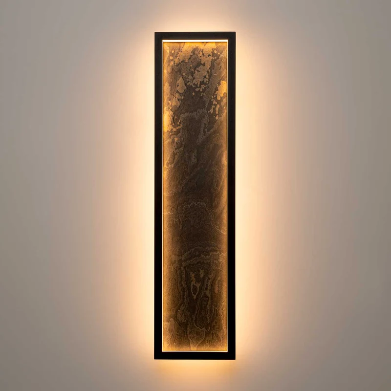 Orign - Applique murale LED texturée en métal effet pierre, style zen