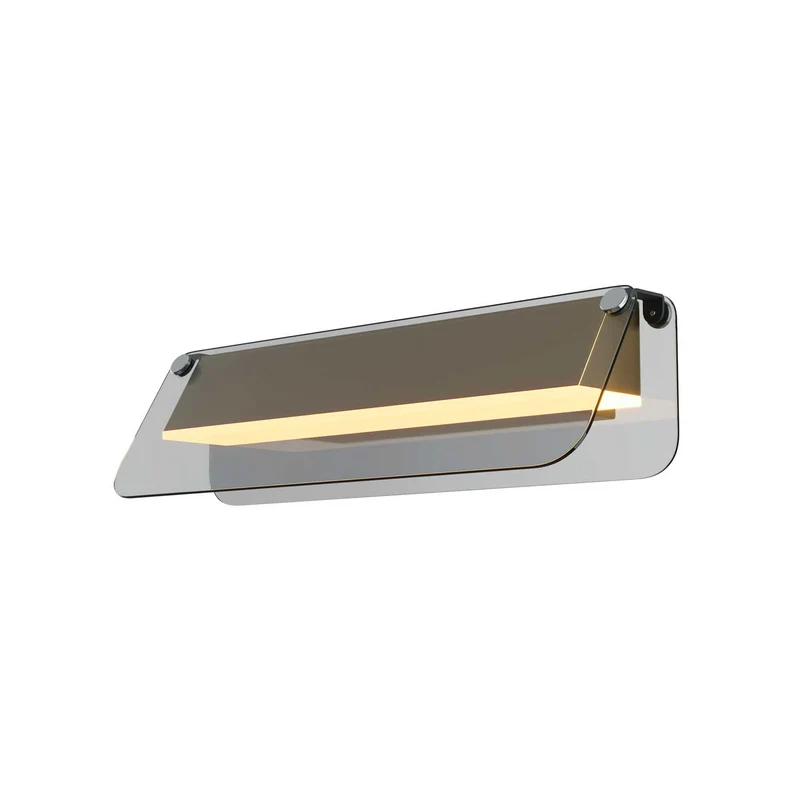 Flat - Applique murale LED linéaire en métal et verre, style contemporain