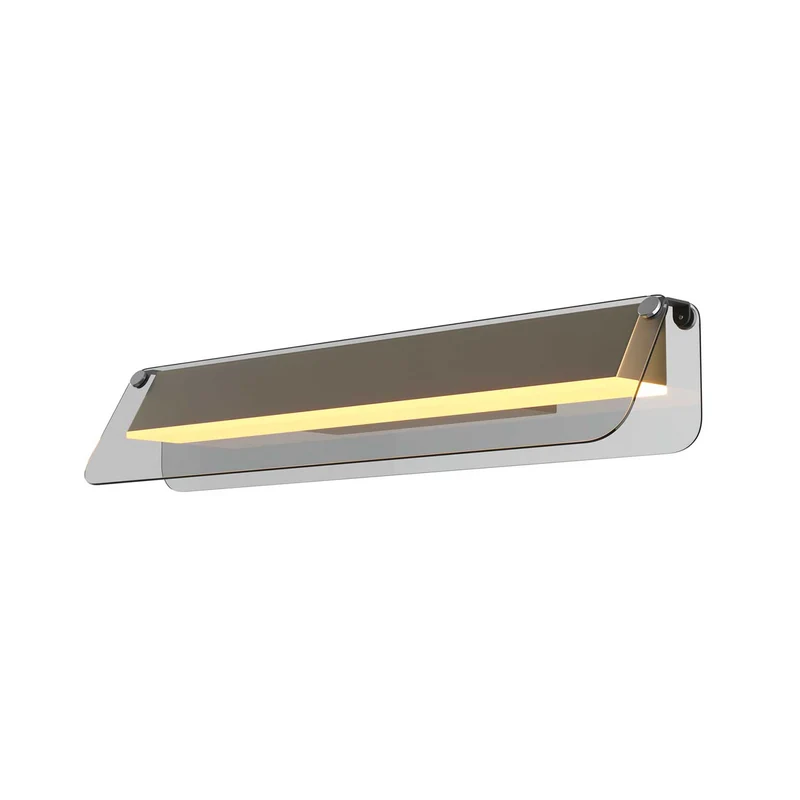 Flat - Applique murale LED linéaire en métal et verre, style contemporain