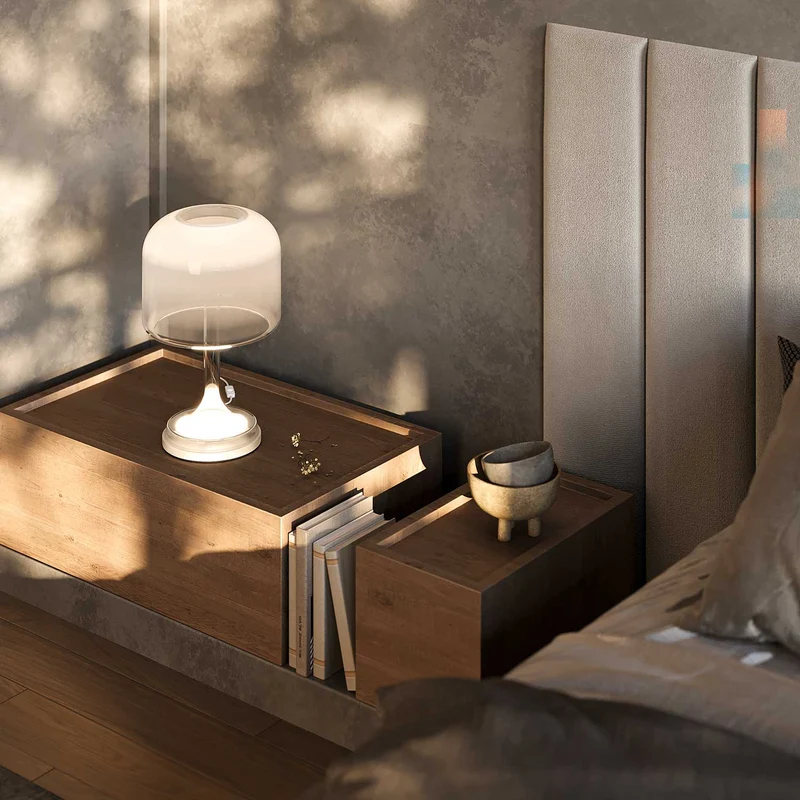 Spirito - Lampe à poser à globe lumineux en métal et verre, style contemporain