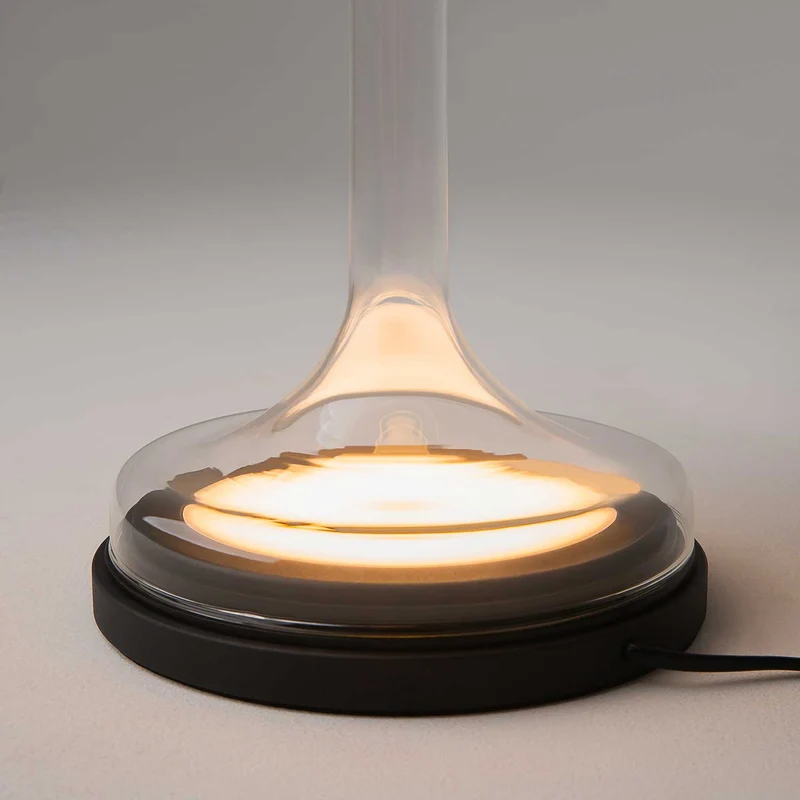 Spirito - Lampe à poser à globe lumineux en métal et verre, style contemporain