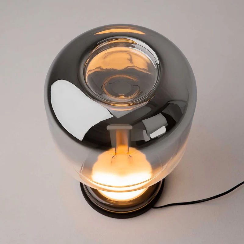 Spirito - Lampe à poser à globe lumineux en métal et verre, style contemporain