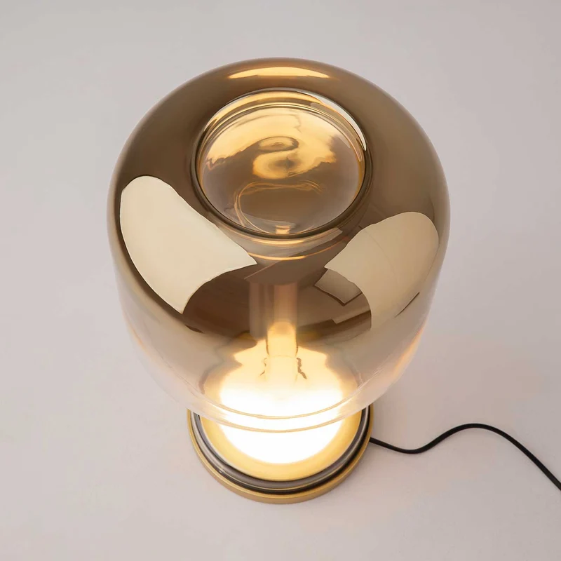 Spirito - Lampe à poser à globe lumineux en métal et verre, style contemporain
