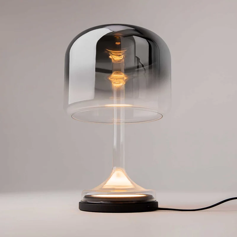 Spirito - Lampe à poser à globe lumineux en métal et verre, style contemporain