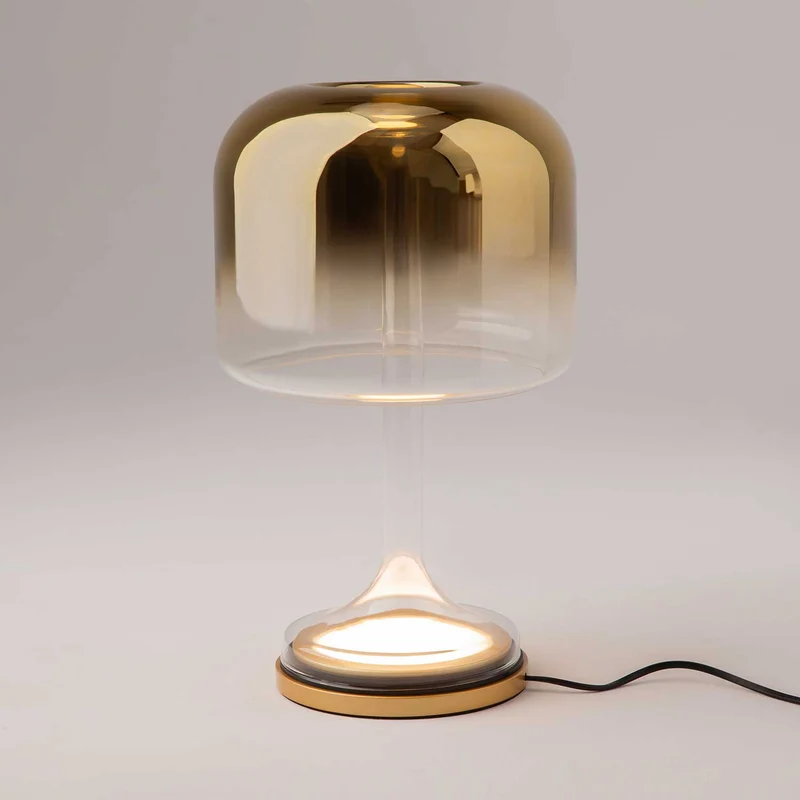 Spirito - Lampe à poser à globe lumineux en métal et verre, style contemporain