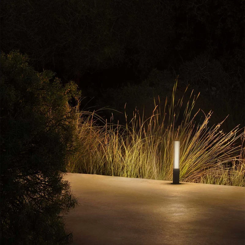 Tura - Borne LED en acier et polycarbonate, style contemporain