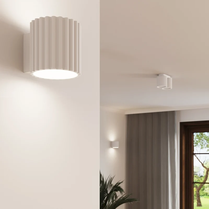 Heze - Applique murale art déco en aluminium et verre