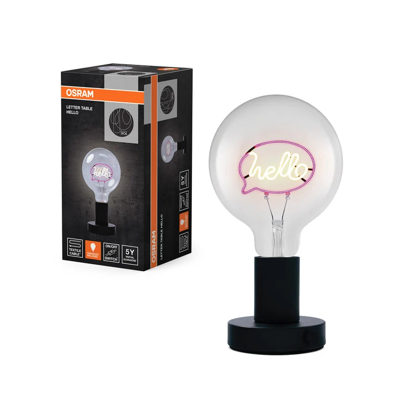 OSRAM 1906 LETTER TABLE Lampada da tavolo Hello 1.2W E27