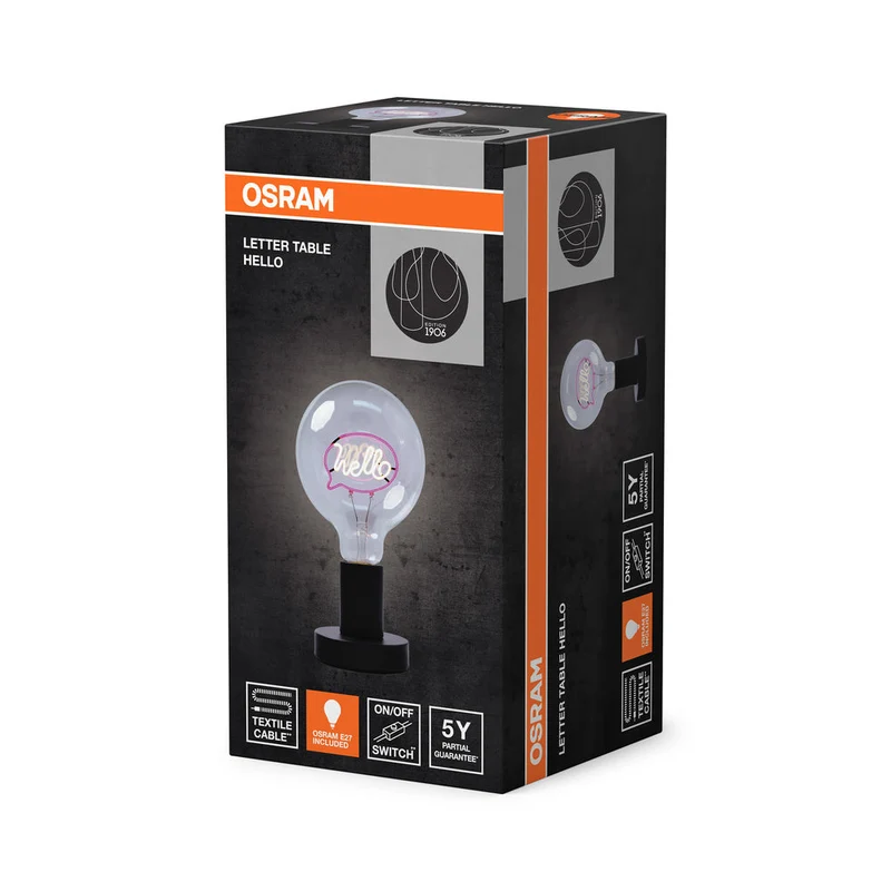 OSRAM 1906 LETTER TABLE Lampada da tavolo Hello 1.2W E27