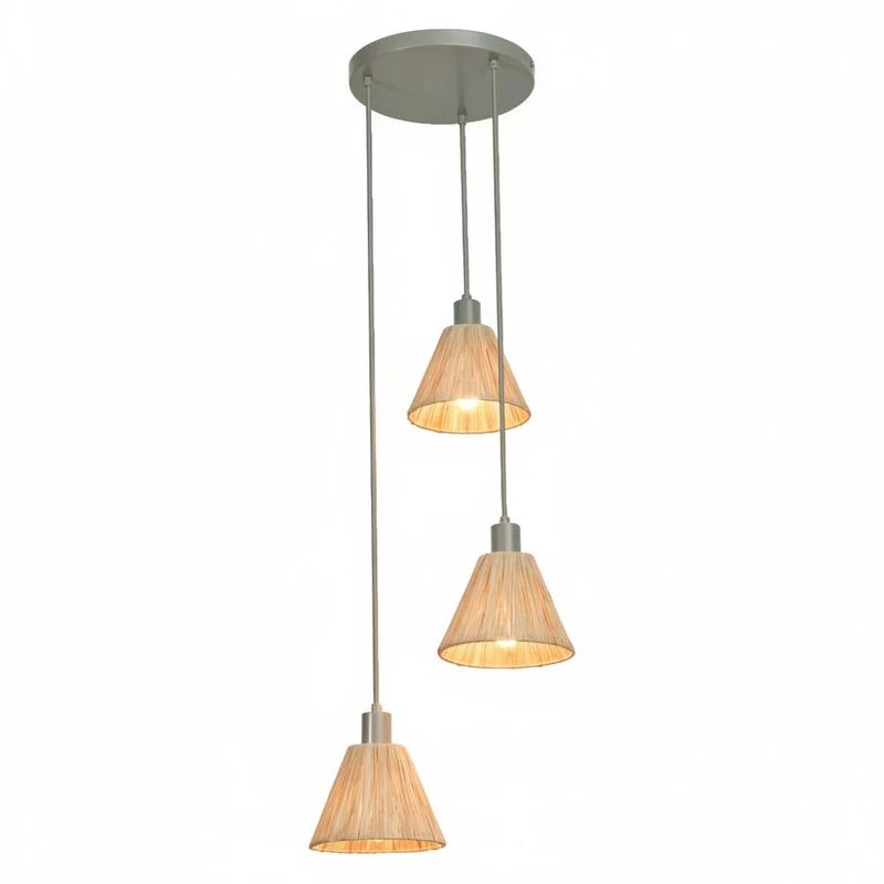 OSRAM DECOR Lampada a sospensione Decor Raffia Piatto verde, 3xE27