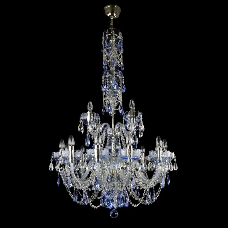 Casa Padrino Luxus Barock Kristall Kronleuchter Silber Ø 80 x H. 130 cm - Prunkvolle Messing Kronleuchter mit böhmischem Kristallglas - Barock Möbel - Edel & Prunkvoll