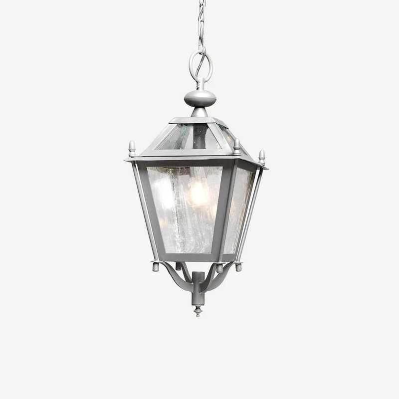 Casa Padrino Luxus Außen Hängeleuchte Laterne Grau B. 39 x H. 72 cm - Handgefertigte Laterne aus Schmiedeeisen - Luxus Kollektion - Edel & Prunkvoll