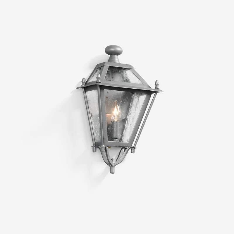 Casa Padrino Luxus Außen Laterne Grau B. 29 x H. 54 cm - Handgefertigte Laterne aus Schmiedeeisen - Luxus Kollektion - Edel & Prunkvoll