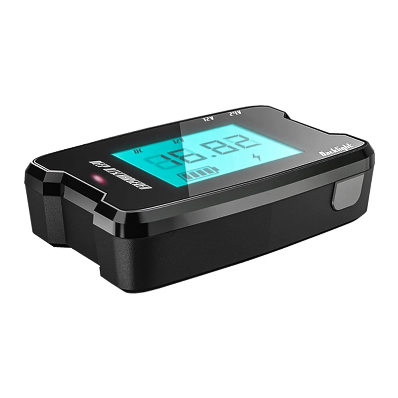 Alcapower Tester per batterie 12V e 24V con Display LCD, cavo con occhielli, cavo con pinze a coccodrillo e cavo con spina accendisigari