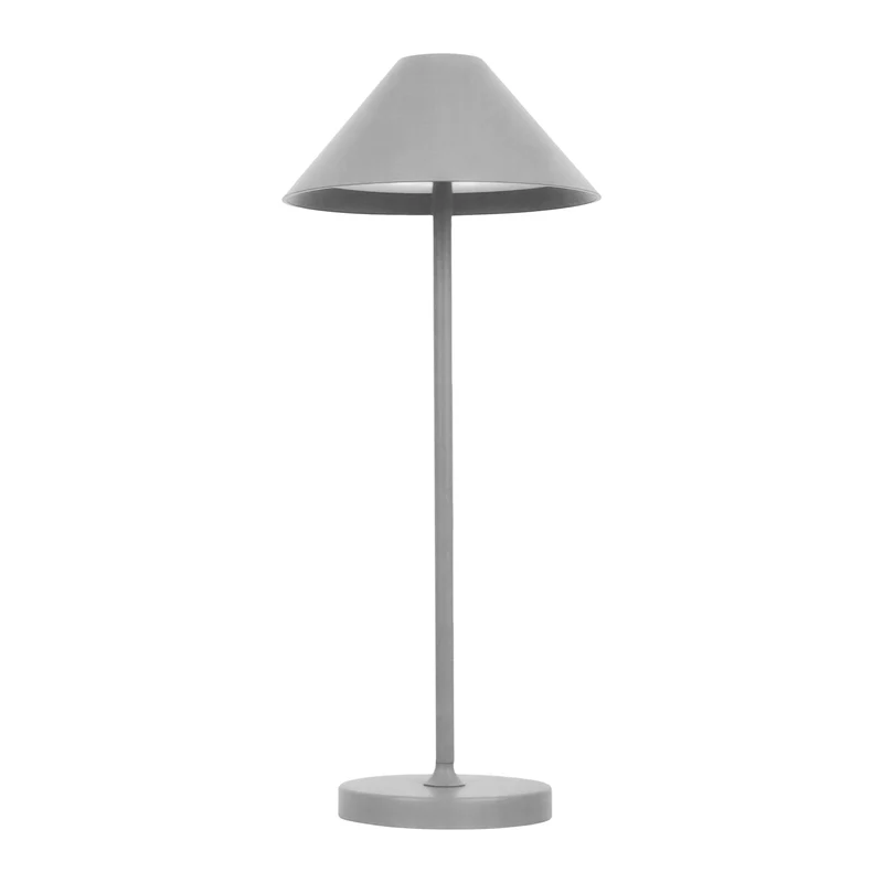 Kelù Lampada LED da tavolo portatile H35 cm, per esterni a batteria usb ricaricabile, lampada senza fili grigia