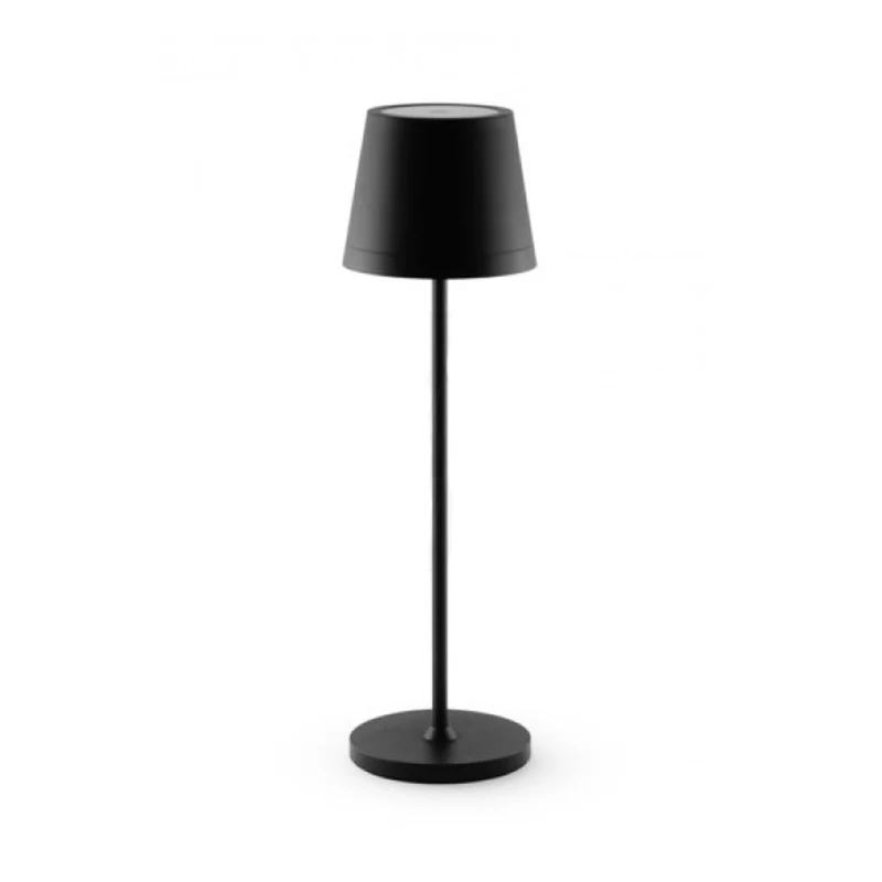 JOlight Lampada da tavolo LED a batteria ricaricabile, abajures nero in alluminio, interruttore touch, intensità luminosa dimmerabile