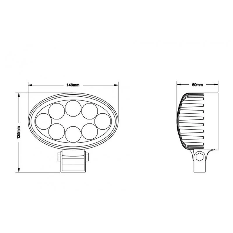 Lampada da lavoro a LED / Forma ovale