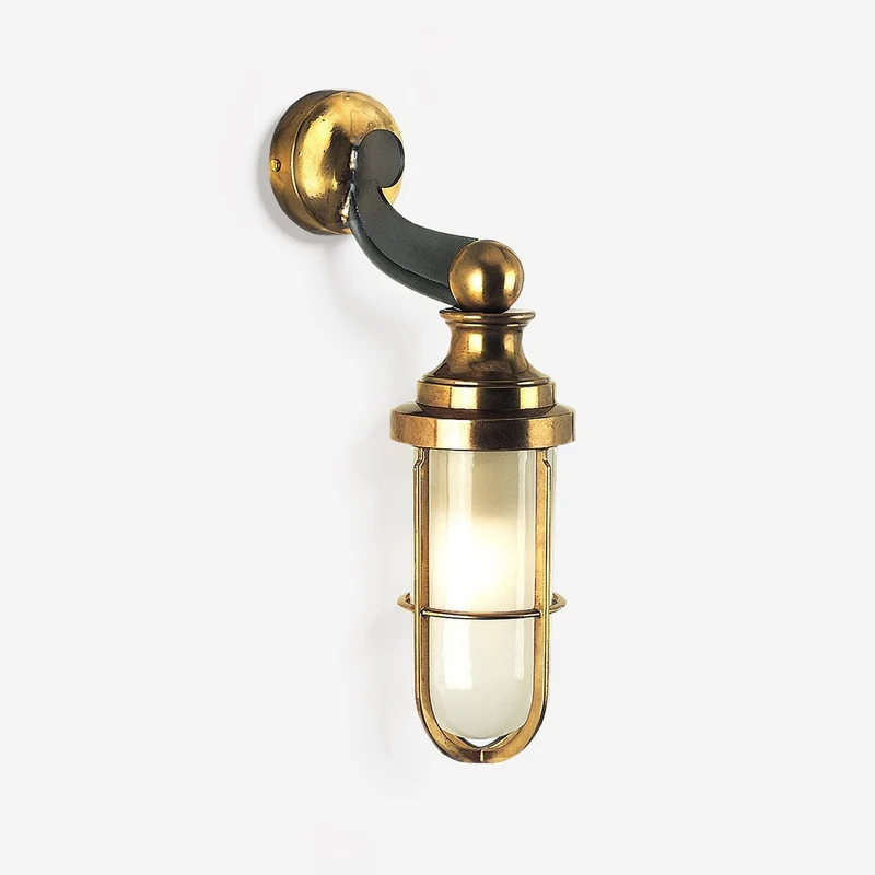 Casa Padrino Luxus Außen Laterne Messing Poliert Ø 18 x H. 38 cm - Handgefertigte Laterne aus Schmiedeeisen - Luxus Kollektion - Edel & Prunkvoll