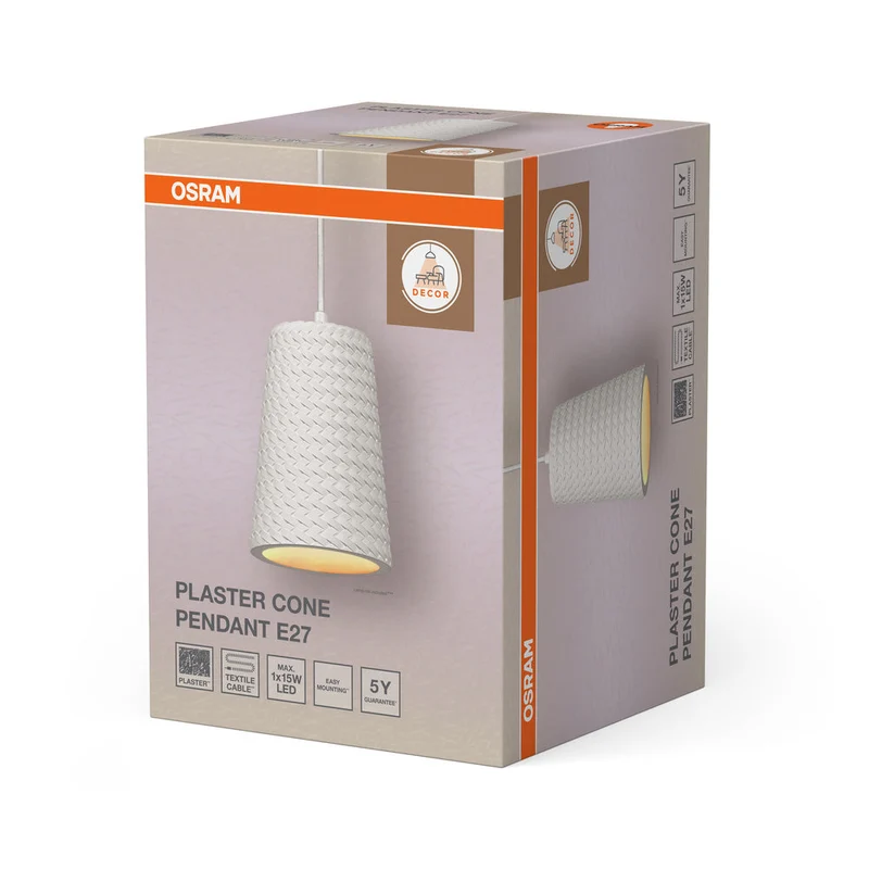 OSRAM DECOR lampada a sospensione in gesso, E27, 200 mm
