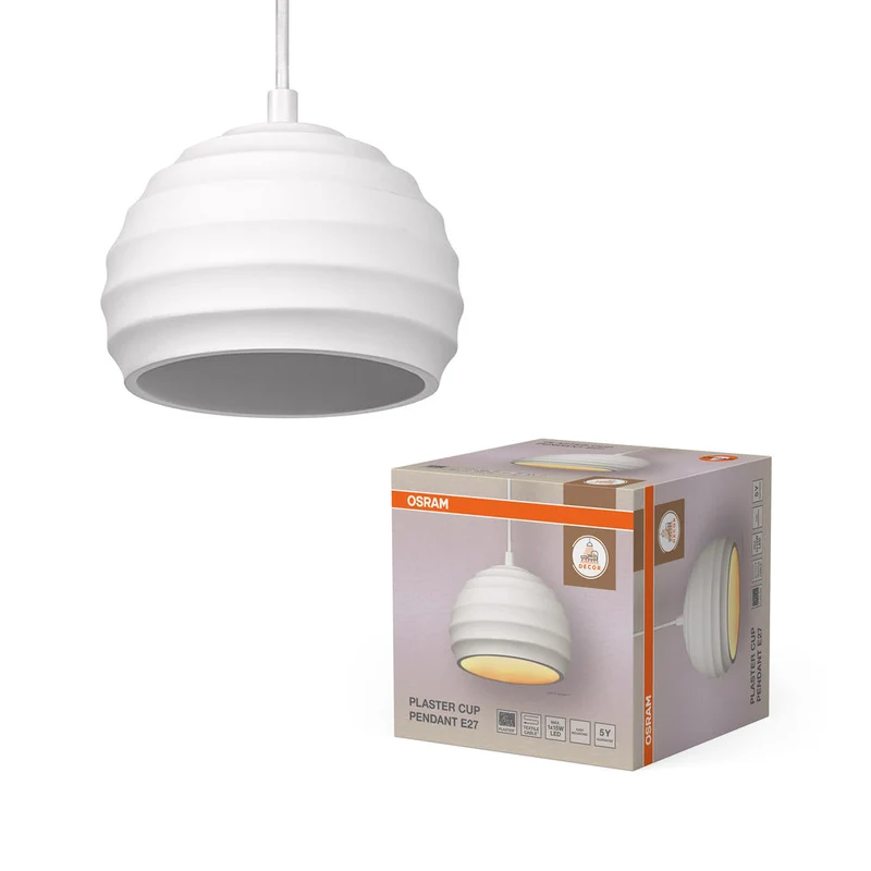 OSRAM DECOR Lampada in gesso, lampada a sospensione E27, 160 mm