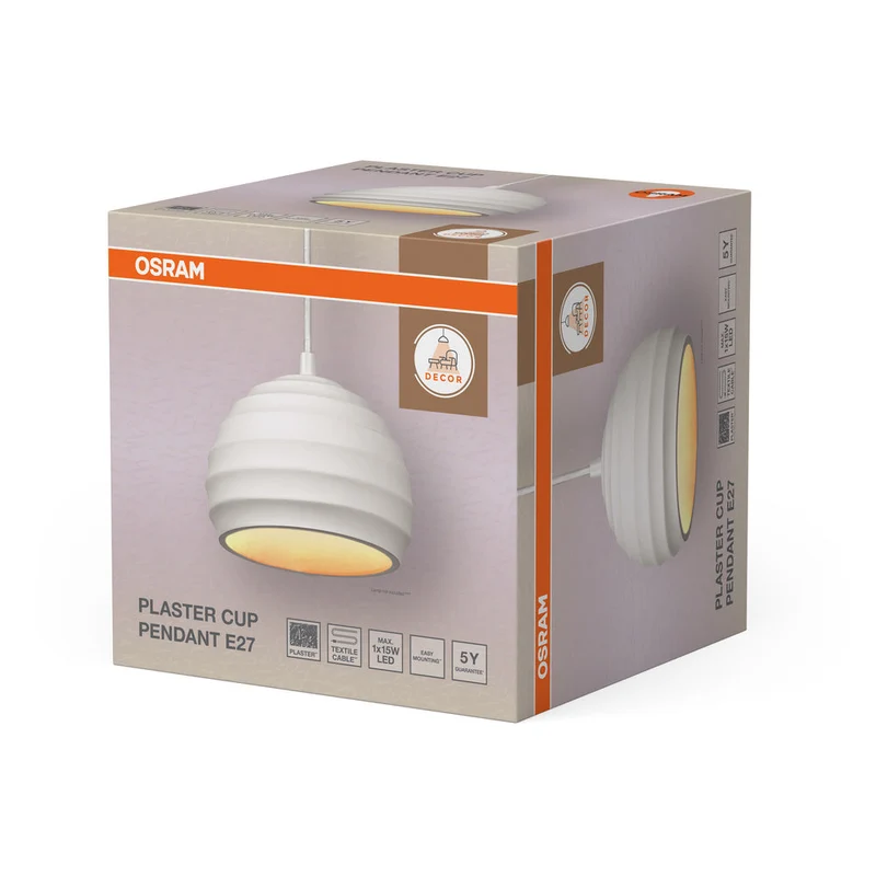 OSRAM DECOR Lampada in gesso, lampada a sospensione E27, 160 mm