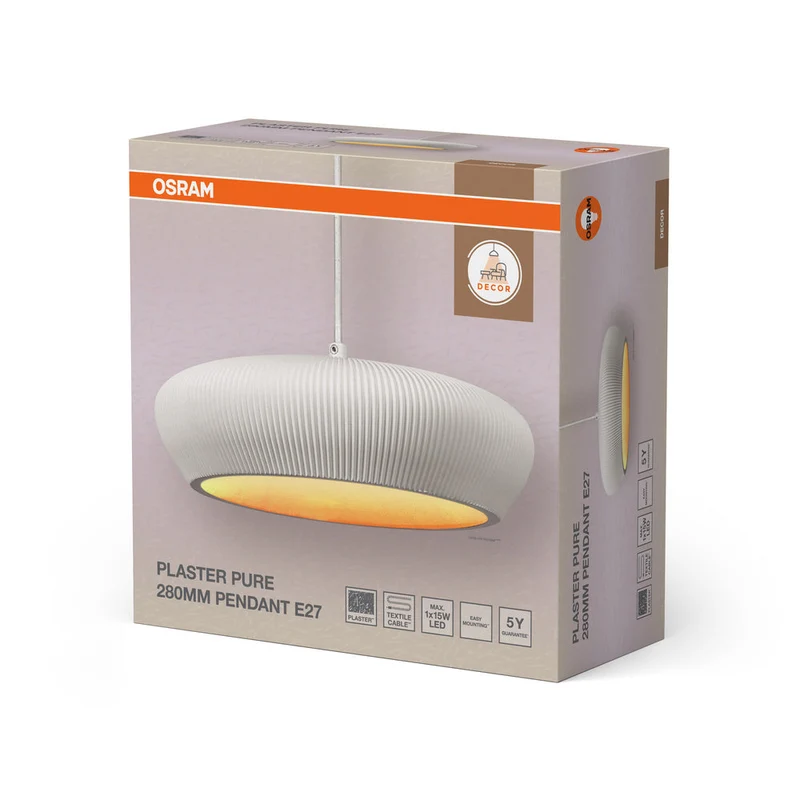 OSRAM DECOR Lampada in gesso, lampada a sospensione, E27, 283 mm