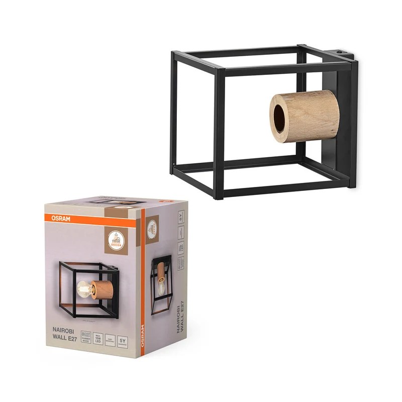 OSRAM DECOR Nairobi lampada da parete, nero, attacco E27