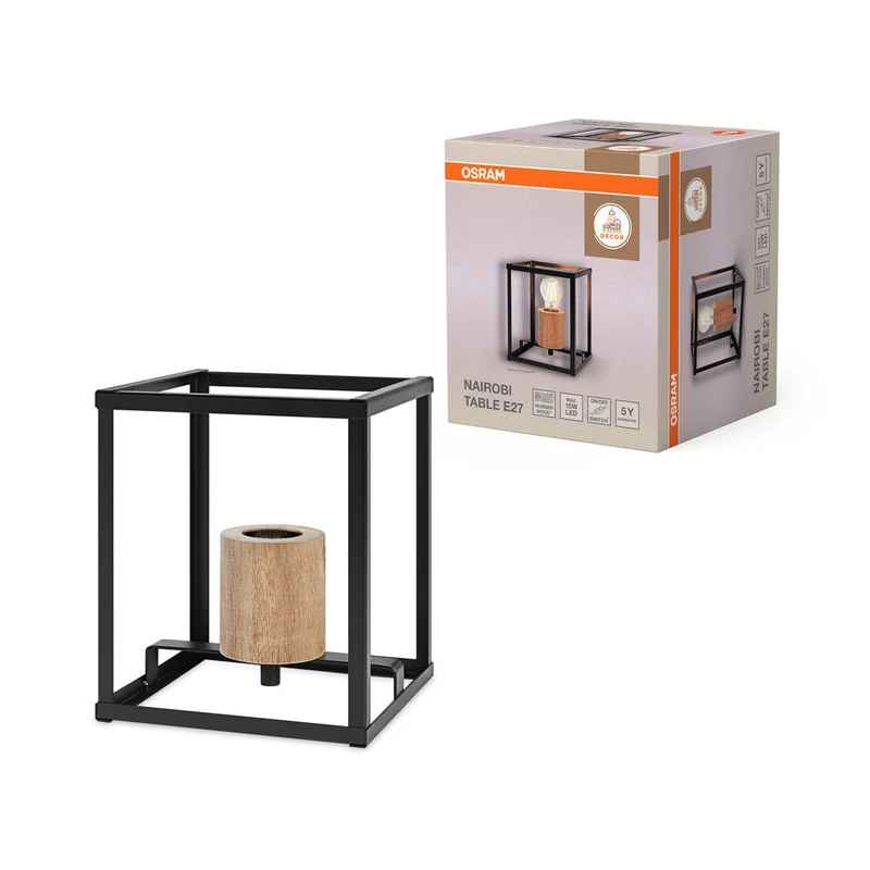 OSRAM DECOR Nairobi lampada da tavolo, nero, attacco E27