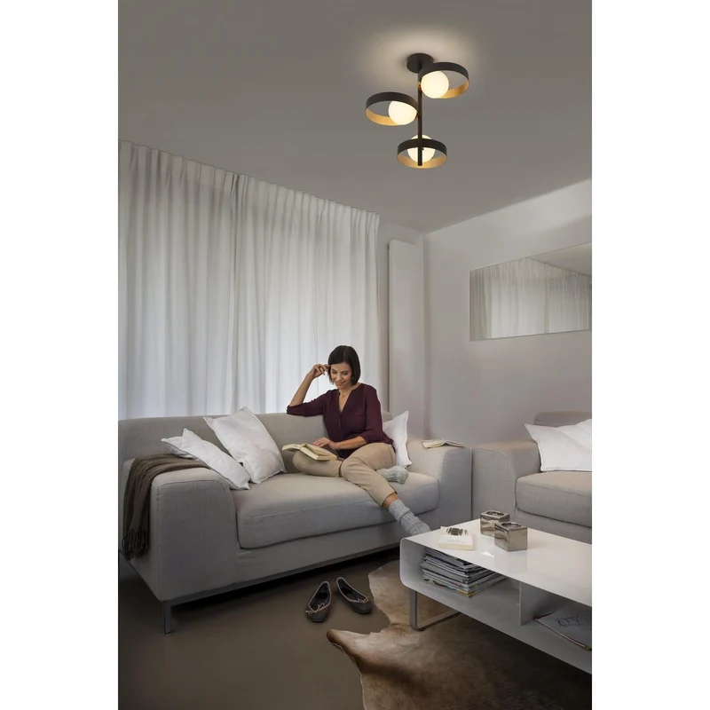 OSRAM DECOR Memphis lampada da soffitto, nero/oro, G9