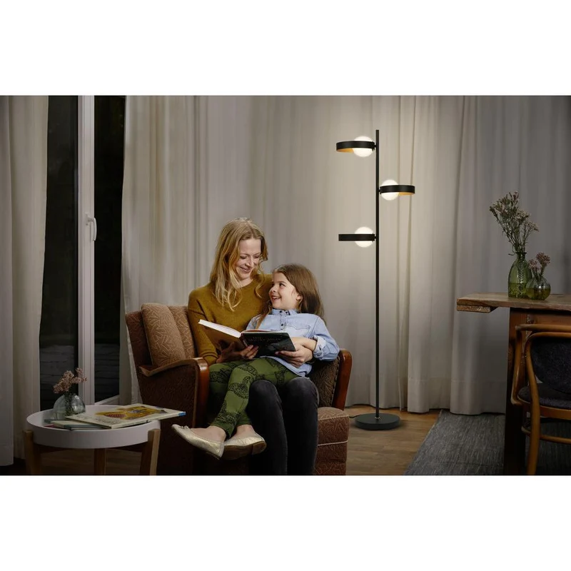 OSRAM DECOR Memphis lampada da terra, nero/oro, attacco G9
