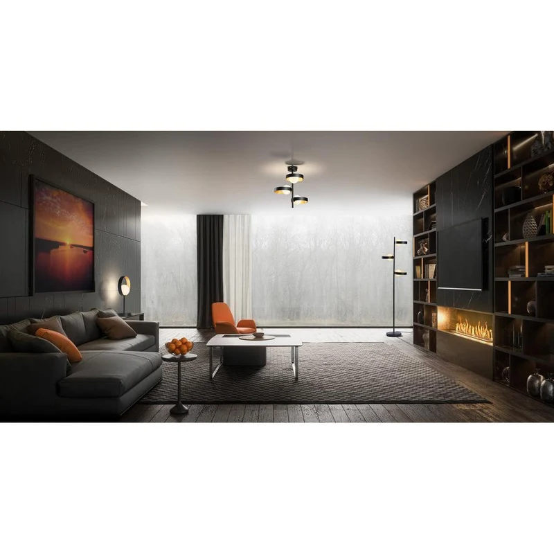 OSRAM DECOR Memphis lampada da terra, nero/oro, attacco G9