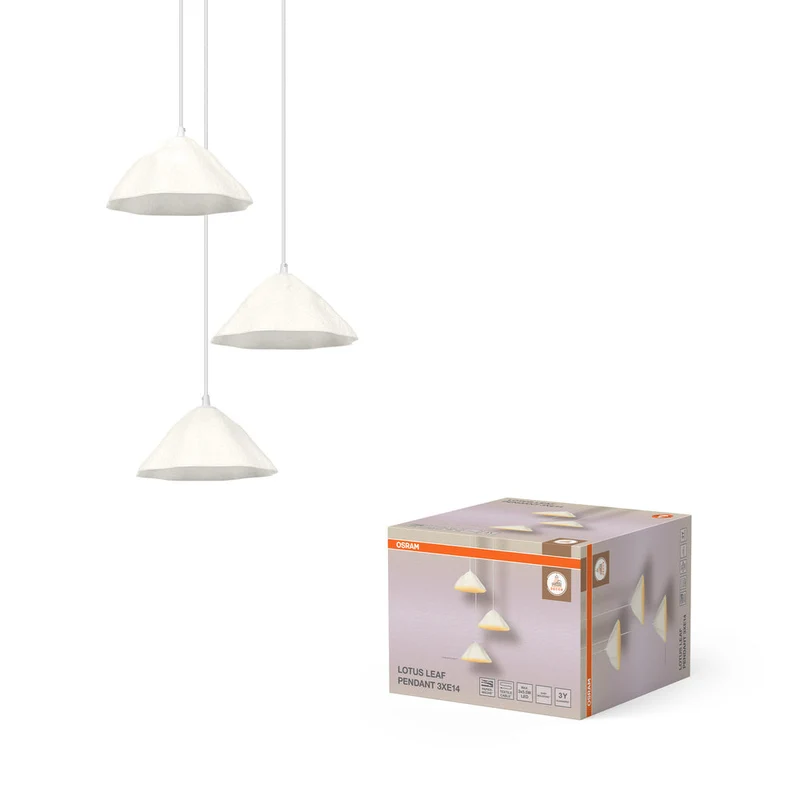 OSRAM DECOR Lampada a sospensione a 3 fiamme Decor Lotus Leaf bianco, E14