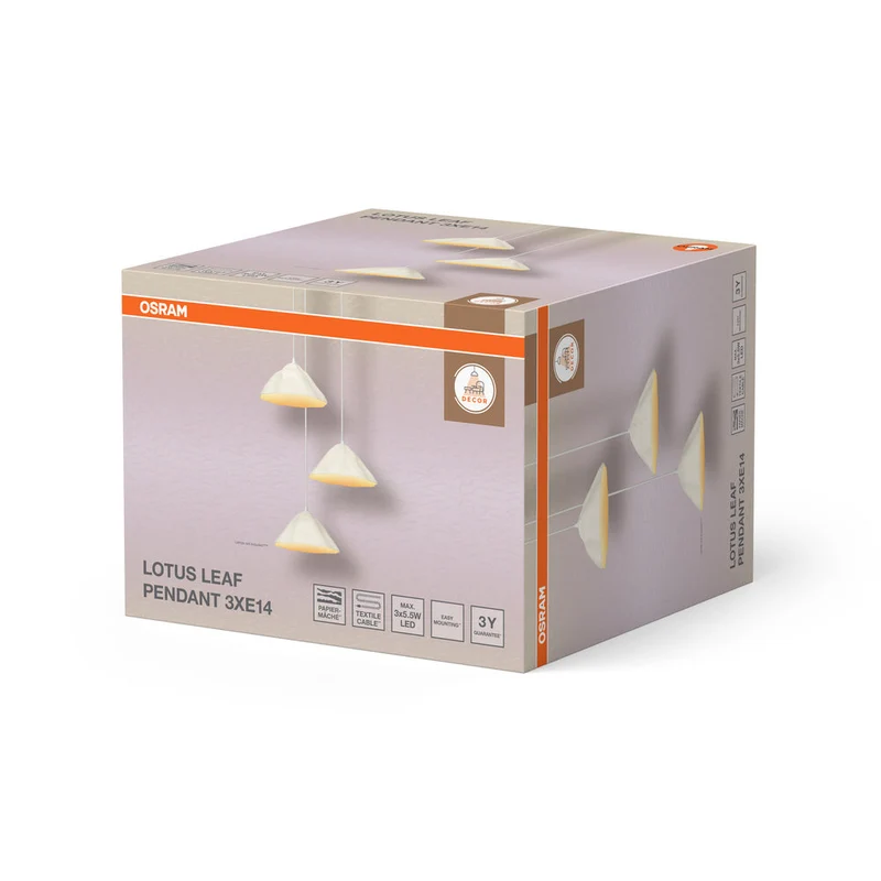 OSRAM DECOR Lampada a sospensione a 3 fiamme Decor Lotus Leaf bianco, E14