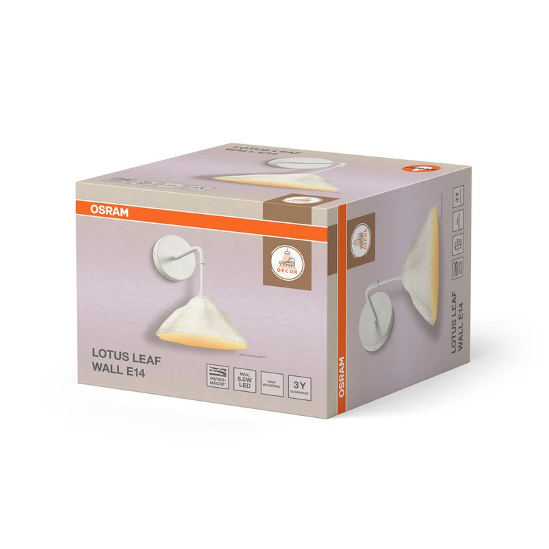 OSRAM DECOR Applique Decor Foglia di Loto bianca, E14, 219 mm