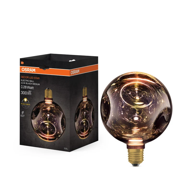 LAMPADA LED DECORATIVA IN VETRO ELETTRO MEDIO NERO