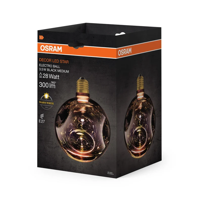 LAMPADA LED DECORATIVA IN VETRO ELETTRO MEDIO NERO