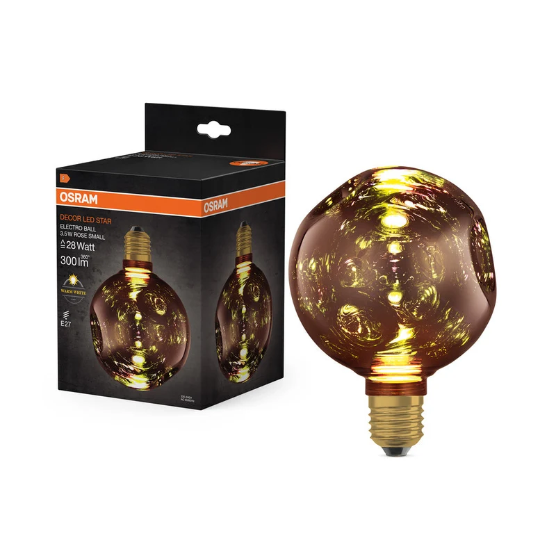 LAMPADA LED DECORATIVA IN VETRO ELETTRO IN VETRO ELETTRO ROSA PICCOLA